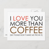 Ik hou meer van jou dan van koffie briefkaart (Voorkant / Achterkant)