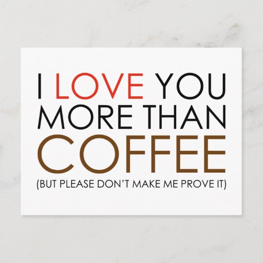 Ik hou meer van jou dan van koffie briefkaart (Voorkant)