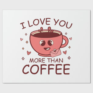 Ik hou meer van jou dan van koffie cadeaupapier
