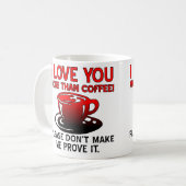 Ik hou meer van jou dan van koffie Grappige mokken (Voorkant links)