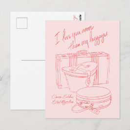 "Ik hou meer van jou dan van mijn bagage" Ansichtk Briefkaart