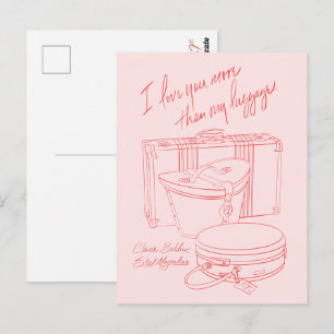 "Ik hou meer van jou dan van mijn bagage" Ansichtk Briefkaart