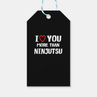 Ik hou meer van jou dan van Ninjutsu Grappig Vrouw Cadeaulabel