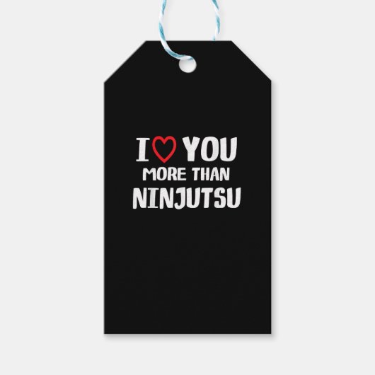 Ik hou meer van jou dan van Ninjutsu Grappig Vrouw Cadeaulabel (Voorkant)