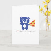 Ik hou meer van jou dan van pizza- 5x7" Liefde kaa Kaart (Gele Bloem)