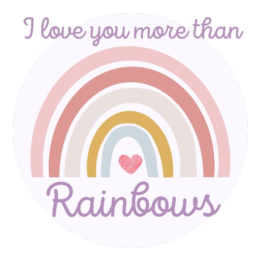 Ik hou meer van jou dan van regenbogen Schattige c Poster