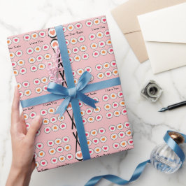 Ik hou meer van jou dan van sushi Funny romantisch Cadeaupapier