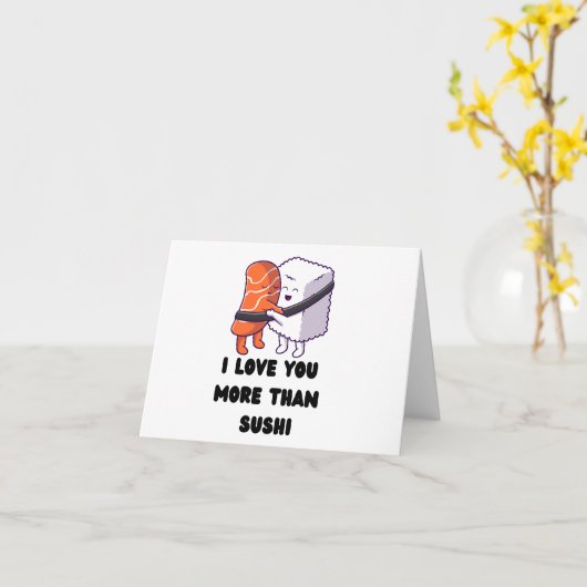 Ik hou meer van jou dan van sushi kaart (Gele Bloem)
