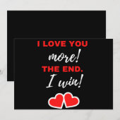 Ik hou meer van jou! Einde. Ik win! Feestdagenkaart (Voorkant / Achterkant)