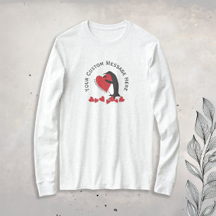 Ik hou meer van jou! Knuffel Pinguïn en Rode Hart T-shirt