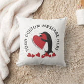 Ik hou meer van jou! Pinguïn en Rode Hart Kussen (Deken)