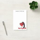 Ik hou meer van jou! Pinguïn en Rode Hart Post-it® Notes (Kantoor)