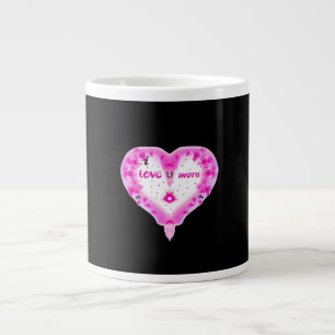Ik hou meer van jou Roze Hart Romantisch Grote Koffiekop