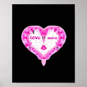 Ik hou meer van jou Roze Hart Romantisch Poster