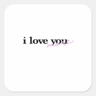 Ik Hou Meer Van Jou Typografie Ontwerp Met Gemengd Vierkante Sticker