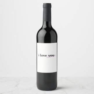 Ik Hou Meer Van Jou Typografie Ontwerp Met Gemengd Wijn Etiket