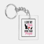 Ik hou meer van katten dan van grappige mensen sleutelhanger (Voorkant Links)