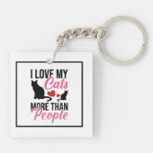 Ik hou meer van katten dan van grappige mensen sleutelhanger (Achterkant)