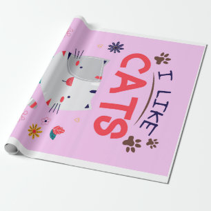 Ik hou meer van katten dan van mensen die cadeautj cadeaupapier