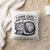 Ik hou meer van katten dan van mensen." kussen (Deken)