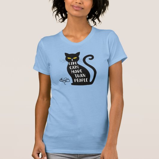 Ik hou meer van katten dan van mensen t-shirt (Voorkant)