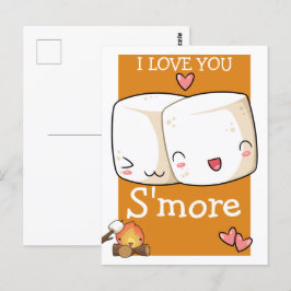 Ik hou meer van Kawaii Marshmallow Briefkaart