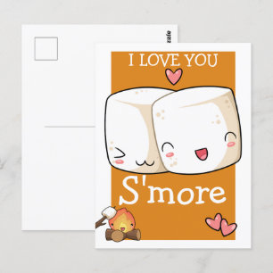 Ik hou meer van Kawaii Marshmallow Briefkaart
