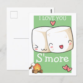 Ik hou meer van Kawaii Marshmallow Briefkaart