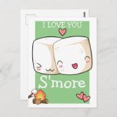 Ik hou meer van Kawaii Marshmallow Briefkaart (Voorkant / Achterkant)