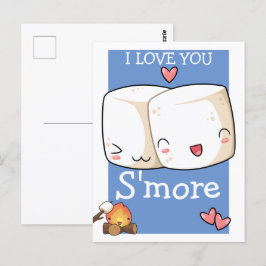 Ik hou meer van Kawaii Marshmallow Briefkaart