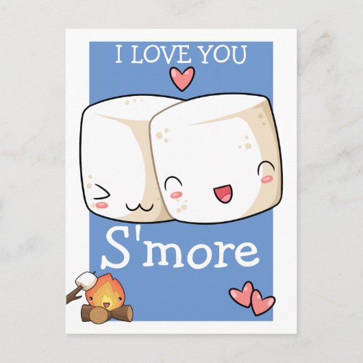 Ik hou meer van Kawaii Marshmallow Briefkaart (Voorkant)