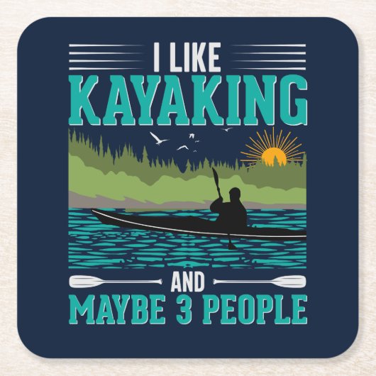 Ik hou meer van Kayaking dan van Mensen Kartonnen Onderzetters (Voorkant)