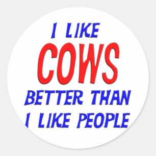 Ik hou meer van Koeien dan van mensen die Stickers