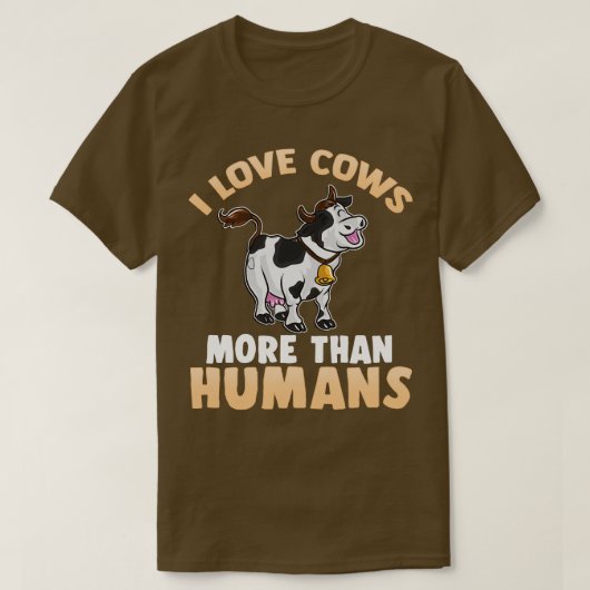 Ik hou meer van Koeien dan van mensen T-shirt (Design voorkant)