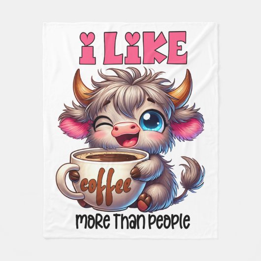 Ik hou meer van koffie dan van mensen fleece deken (Voorkant)