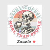 Ik hou meer van koffie dan van mensen sticker (Vel)