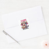 Ik Hou Meer van Koffie dan van Mensen  Vierkante Sticker (Envelop)