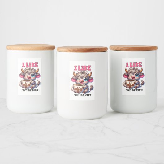 Ik Hou Meer van Koffie dan van Mensen  Voedselcontainer Etiket (Flessen)