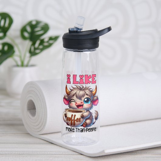 Ik Hou Meer van Koffie dan van Mensen Waterfles (Yoga (Gedraaid) )