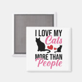 Ik hou meer van mijn katten dan van mensen magneet (Voorkant / Achterkant)