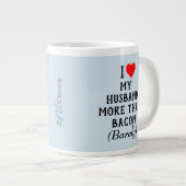 Ik hou meer van mijn man dan van Bacon Mok Blue (2 (Voorkant rechts)