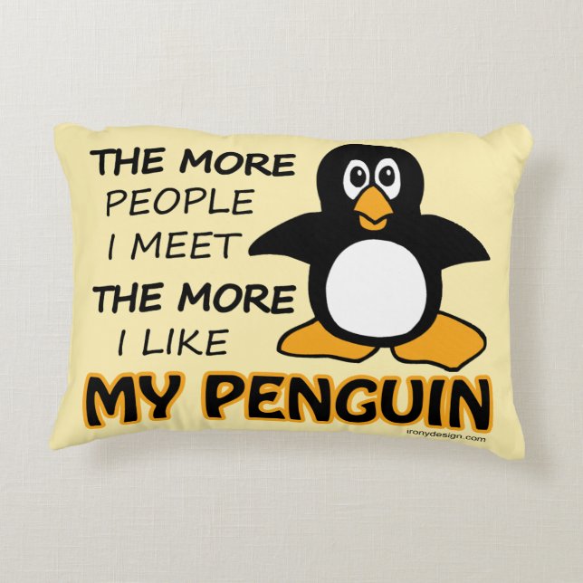 Ik hou meer van mijn pinguïn dan van mensen accent kussen (Achterkant)