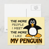Ik hou meer van mijn pinguïn dan van mensen briefkaart (Voorkant / Achterkant)
