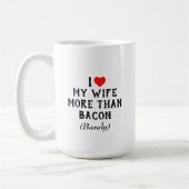 Ik hou meer van mijn vrouw dan van Bacon-Mok (15oz Koffiemok (Links)