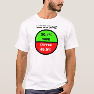 Ik hou meer van mijn vrouw dan van koffie Grappig T-shirt