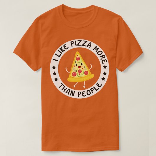 Ik hou meer van Pizza dan van mensen T-shirt (Design voorkant)