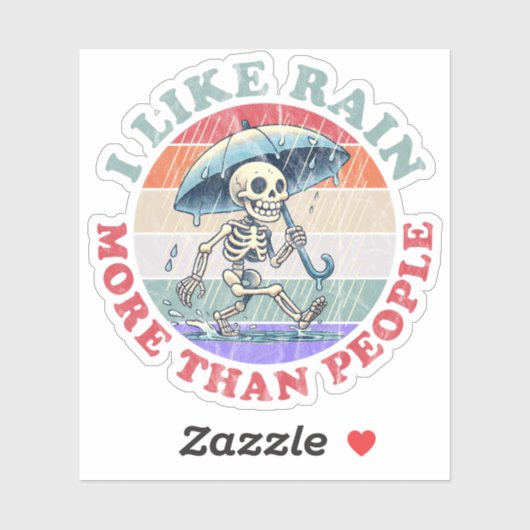 Ik hou meer van regen dan van mensen sticker (Vel)