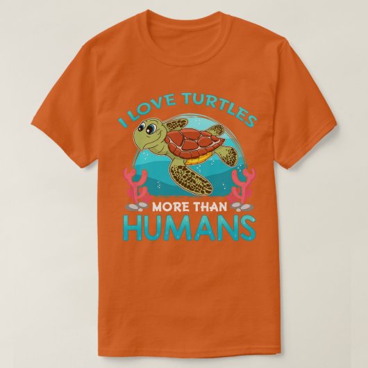 Ik hou meer van schildpadden dan van mensen t-shirt (Design voorkant)