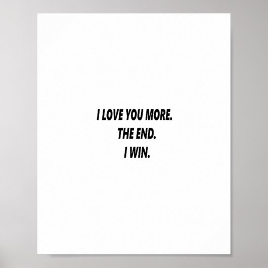 Ik Hou Meer van Schone Typografie Poster (Voorkant)
