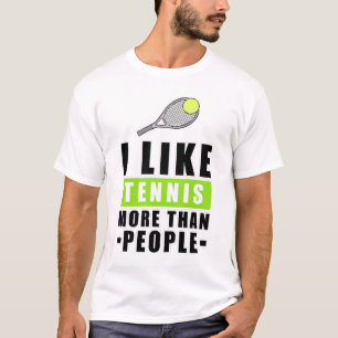 Ik Hou Meer van Tennis Dan van Mensen - Grappige Q T-shirt